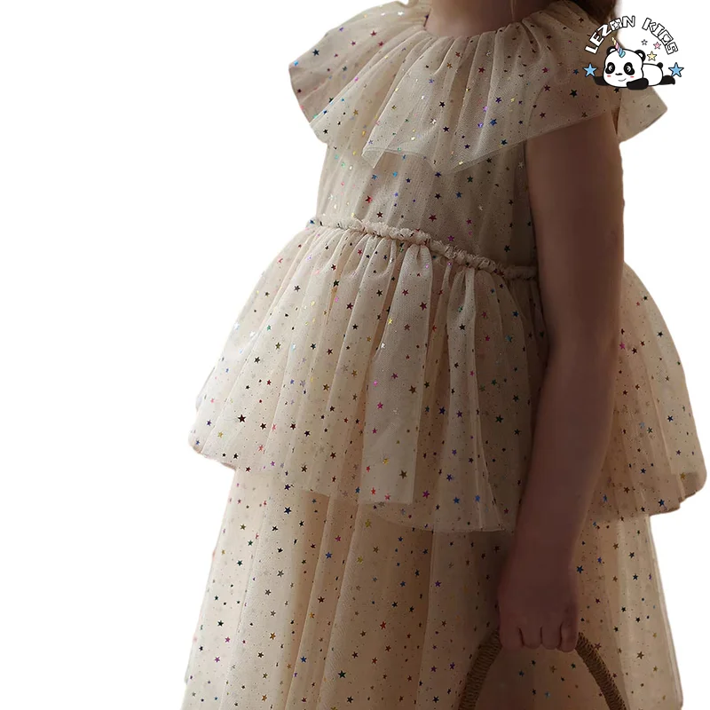 LEZONKIDS - Best New Product of 2024 colorful small star printing tutu cake dress girls dresses 2-12 children clothing